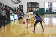Kaysi Wilcox was one of two Lady Buckaroos basketball players to earn First-Team All-District. The team struggled throughout the season with a pair of injuries and a coaching change. Archive photo