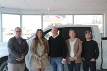 The new owners, the Bayer Motor Co., have decades of experience all over the area. Pictured from left to right are Chas Bayer, Lucy Larose, Zach Smith, Julie McNett and Aaron Franks. BA photo by James Norman