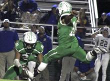 Breckenridge kicker Jose Escobedo splits the uprights on a game-winning kick to give Breckenridge its first district title since 1999.