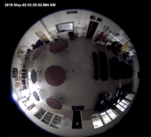 A screenshot of the two individuals inside the Breckenridge High School Cafeteria. Footage courtesy of BISD