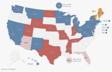 Breakdown of the U.S. Senate races. Courtesy of AP, Mapbox and Washington Post