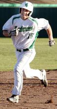 Freshman Jake Escalon rounds second base during a game earlier this season.